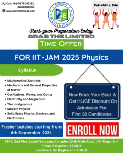 Pratishtha Edu, best Coaching for IIT-JAM2025 Physics