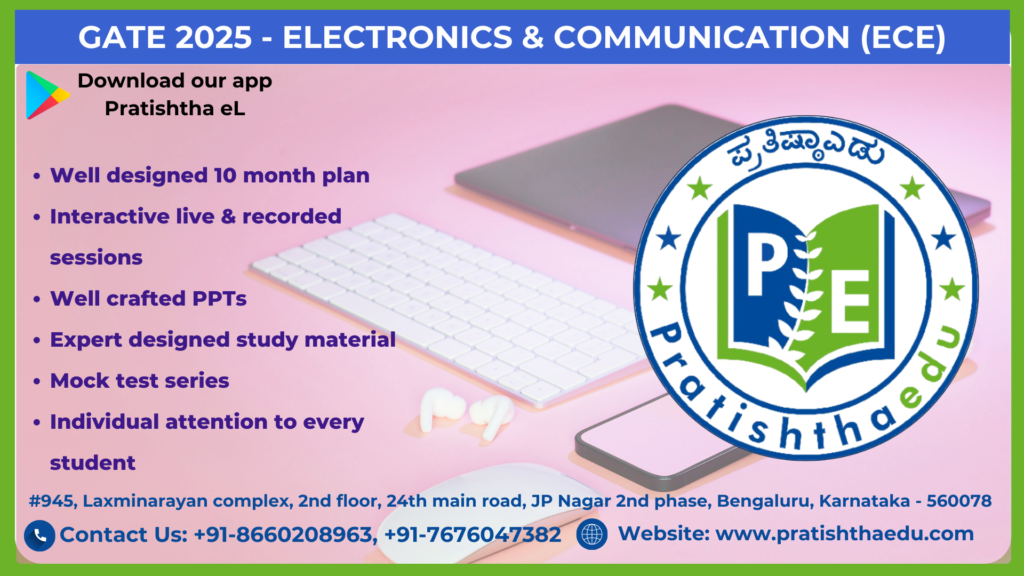 Gate 2025 Electronics & Communication | Pratishtha Edu, best Coaching in Bangalore