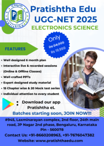 UGC NET 2025 Electronic Science | Pratishtha Edu - Best coaching in Bangalore