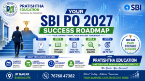 SBI PO 2027 Success Roadmap featuring study plan, mock test preparation, revision strategy, expert mentorship and banking career guidance