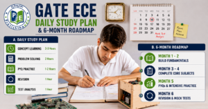 GATE ECE daily study plan and 6-month preparation roadmap