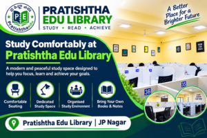 Study seating and study environment at Pratishtha Edu Library in Bangalore